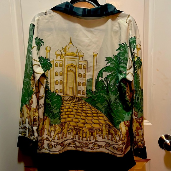Vintage size 8 Japanese elephant Islamic print blouse - Picture 2 of 4
